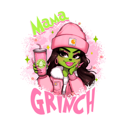 Custom Pink Christmas Mama Grinch PNG