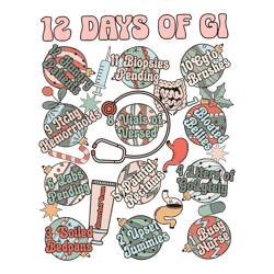 Retro 12 Days Of Gi Nurse Christmas SVG