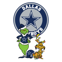 Grinch And Max Dallas Cowboys SVG Digital Download