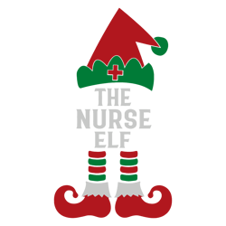 Funny The Nurse Elf Christmas SVG