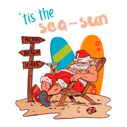 Tis The Sea Sun Merry Beach Xmas SVG