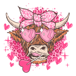 Heifer Valentine Highland Cow SVG