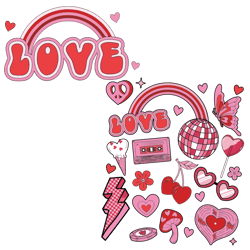 Cute Love Valentines Day Rainbow SVG