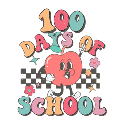 Happy 100 Days Of School Student Apple SVG