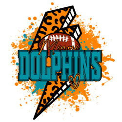 Miami Dolphins Football Lighting Leopard SVG Untitled