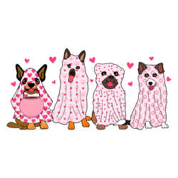 Cute Valentine Ghost Dogs PNG
