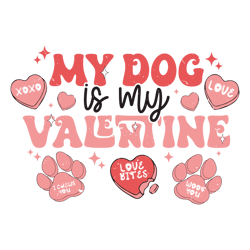 Groovy My Dog Is My Valentine SVG
