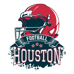 Retro Houston Football Helmet SVG