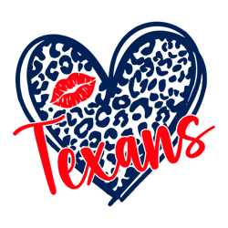 Houston Texans Leopard Heart SVG