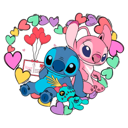 Happy Valentines Day Stitch And Angle PNG