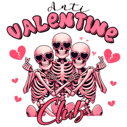 Anti Valentine Club Skeleton Friends PNG