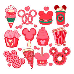 Vintage Disney Valentine Snacks PNG