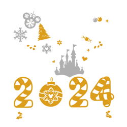 Custom Disney Hello 2024 Happy New Year SVG