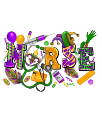Retro Mardi Gras Nurse Carnaval PNG