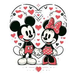 Mickey And Minnie Valentines Day1 Heart SVG