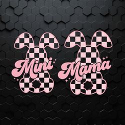 Mama Mini Checkered Bunny SVG