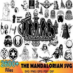 2600 The Mandalorian Baby Yoda Star Wars SVG Bundle Clipart Storm Trooper