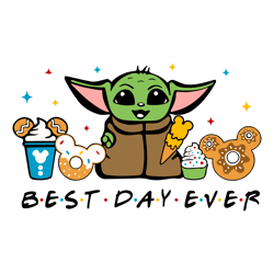 Baby Yoda Best Day Ever Carnival Food SVG File