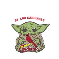 St Lou Cardinals Baby Yoda Sport Logo Team Gift SVG