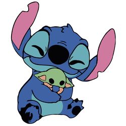 Stitch Hugs Baby Yoda Funny Star Wars SVG PNG Eps Dxf Disney