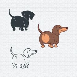 Cute Dachshund Dog Cartoon Bundle SVG