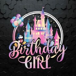 Mickey Birthday Girl Disney Castle PNG