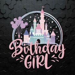 Retro Birthday Girl Disney Balloons PNG