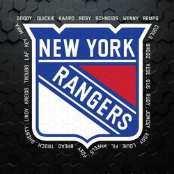 Rangers Team Hockey New York Players Name SVG