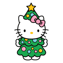 Funny Christmas Tree Hello Kitty SVG