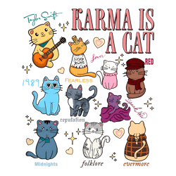 Karma Is A Cat The Era Cat Taylor Swift Album PNG