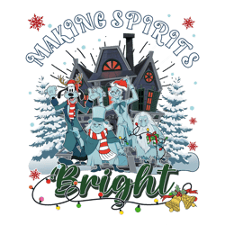 Making Spirits Bright Haunted Mansion Christmas PNG