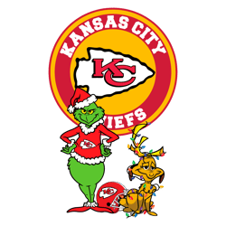 Grinch And Max Kansas City Chiefs SVG Digital Download