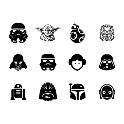 Star Wars Characters SVG Silhouette Bundle