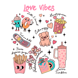 Xoxo Love Vibes Valentine Doodle SVG