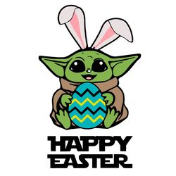 Baby Yoda Hugging Easter Egg Happy Easter SVG