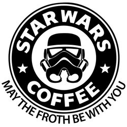 May The Froth Be With You Star Wars Starbucks Coffee Logo White Claws SVG