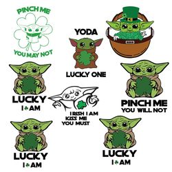 St Patrick's Day Yoda Bundle SVG Yoda Shamrock SVG Lucky Yoda