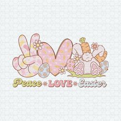 Retro Peace Love Easter Bunny SVG11