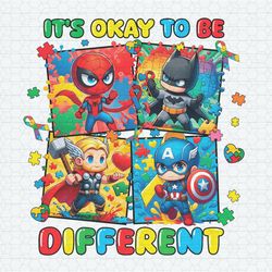 Superhero Autism It's Okay To Be Different PNG