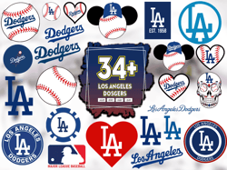 34 Files Los Angeles Dosgers Baseball Svg Bundle, LA Dosgers Lovers Svg