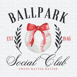 Retro Ballpark Social Club Est 1846 Baseball PNG