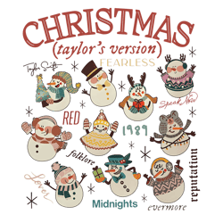 Vintage Christmas Taylor Version Snowman Png, Christmas Gift For Taylor Fans