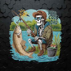 Reel Cool Dad Funny Fishing PNG