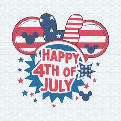 Happy 4th Of July Mickey Ears USA Flag SVG