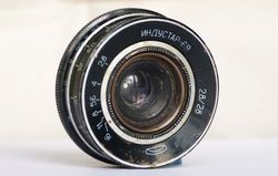 Industar-69 2.8/28 lens for scale-focus camera Chayka M39 mount  USSR BelOMO