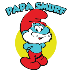 Funny Papa Smurf Cartoon Character SVG