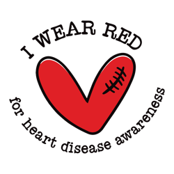 I Wear Red For Heart Disease Awareness SVG