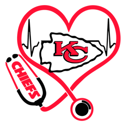 Stethoscope Heartbeat Nurse Kansas City Chiefs SVG