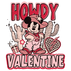 Cowboy Mickey Mouse Howdy1 Valentine SVG