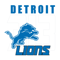 Retro Detroit Lions 313 Logo SVG